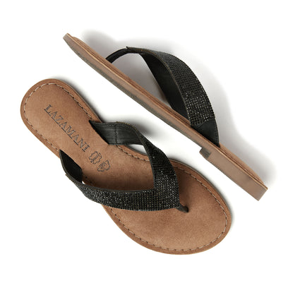 Ilja Leren Dames Slippers Black