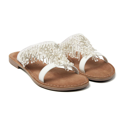 Freya Dames Slippers Leer White