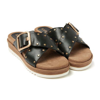 Dames Slippers Leer 75.843 Black