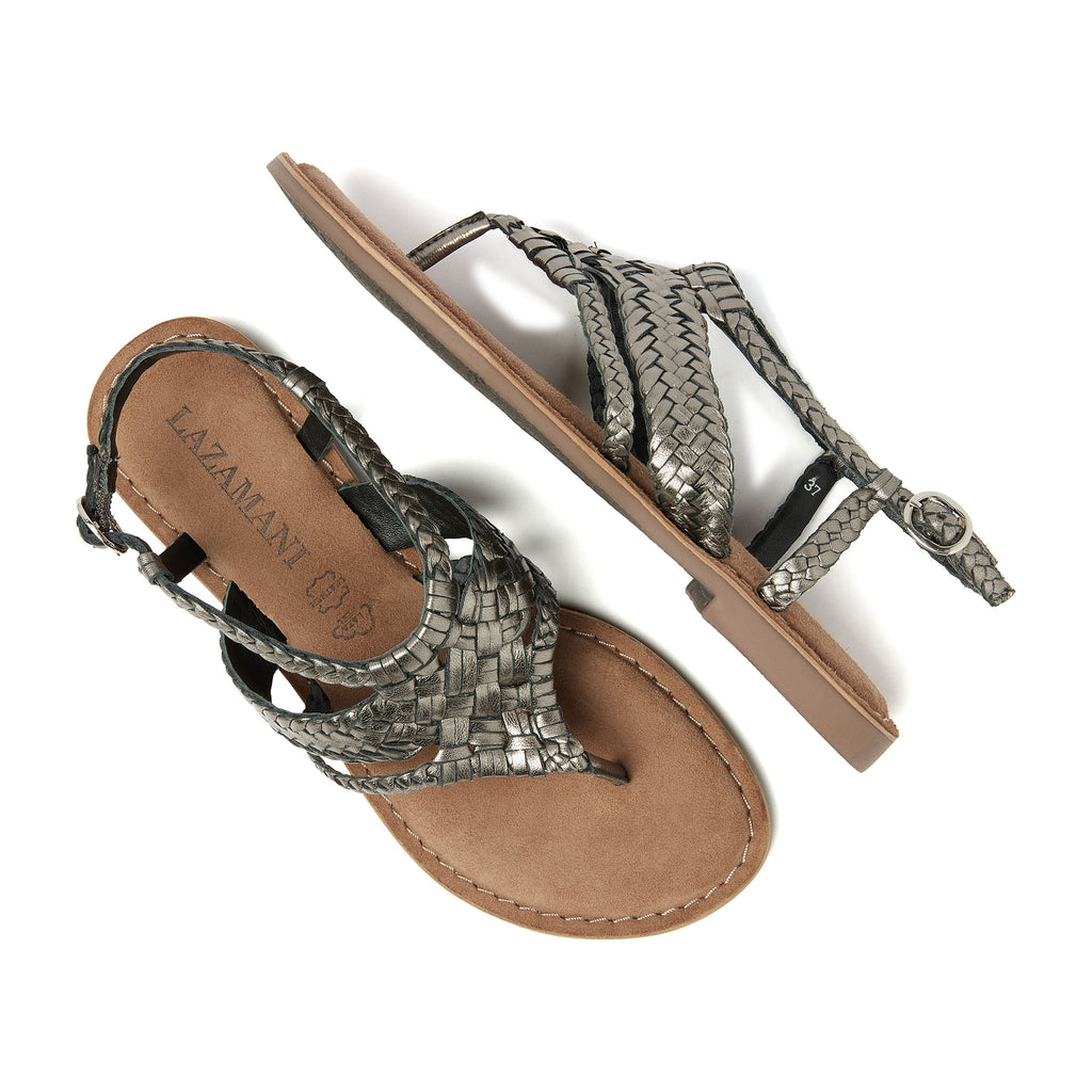 Valerie Leren Dames Sandalen Pewter