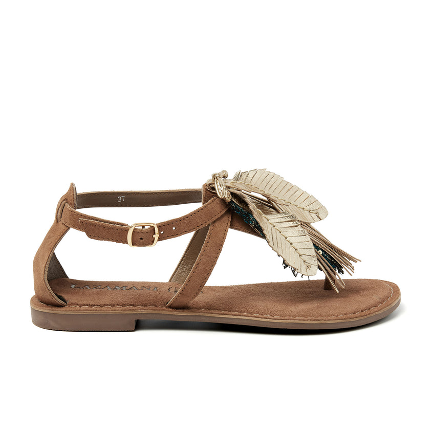 Dames Sandalen Suède 75.899 Taupe