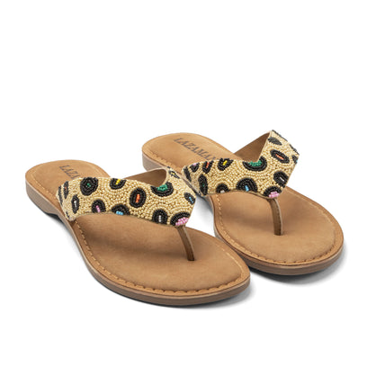 Ebba Dames Slippers Leer Beige