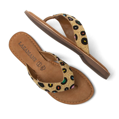 Ebba Dames Slippers Leer Beige