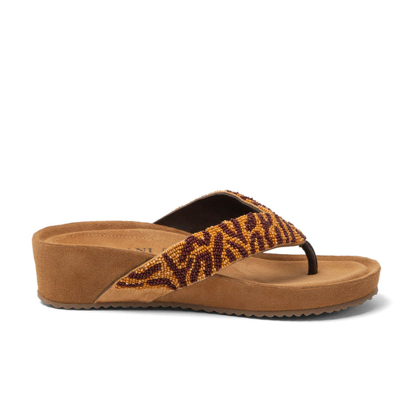 Liv Dames Teenslippers Leer Brown
