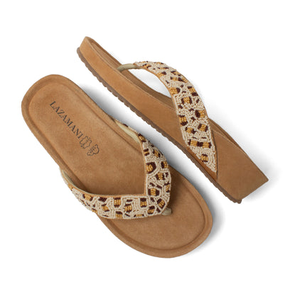 Liv Dames Teenslippers Leer Offwhite