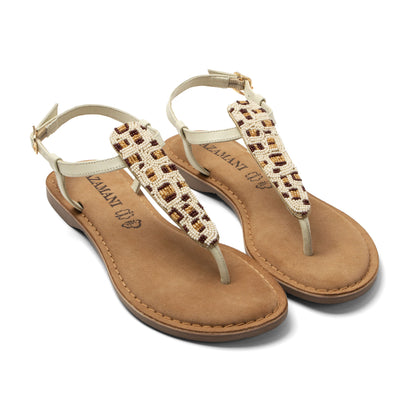 Suvi Dames Sandalen Leer Offwhite