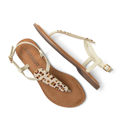 Suvi Dames Sandalen Leer Offwhite