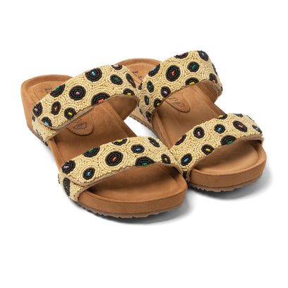Ellie Dames Slippers Leer Beige