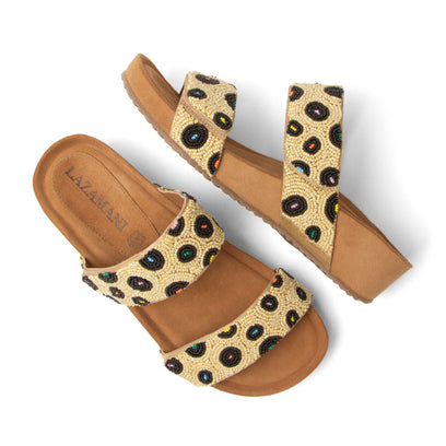 Ellie Dames Slippers Leer Beige