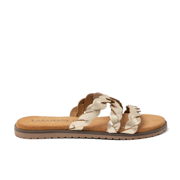 Edsi Dames Slippers Leer Gold