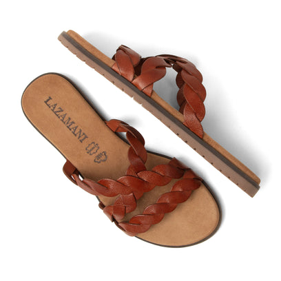 Edsi Dames Slippers Leer Tan