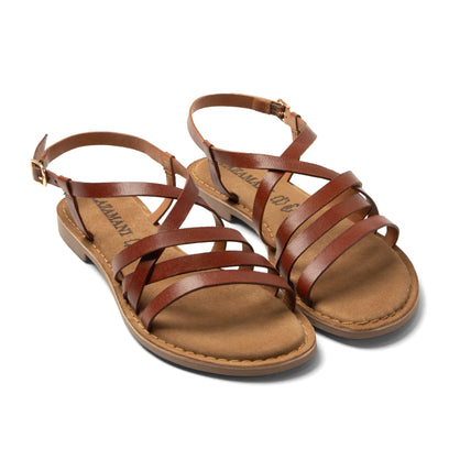 Zuza Dames Sandalen Leer Tan