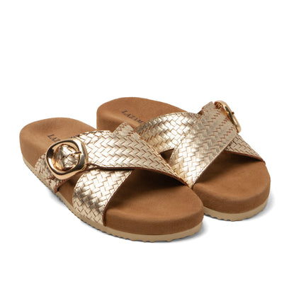 Kaja Dames Slippers Leer Gold