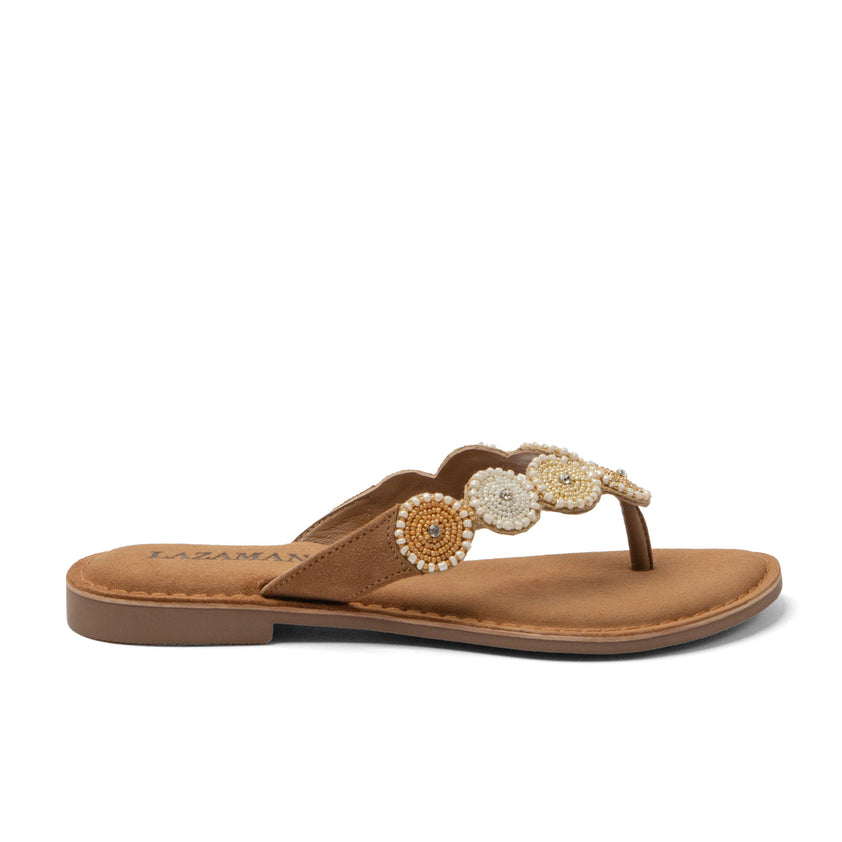 Loua Dames Teenslippers Suede Beige