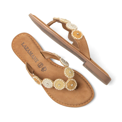 Loua Dames Teenslippers Suede Beige