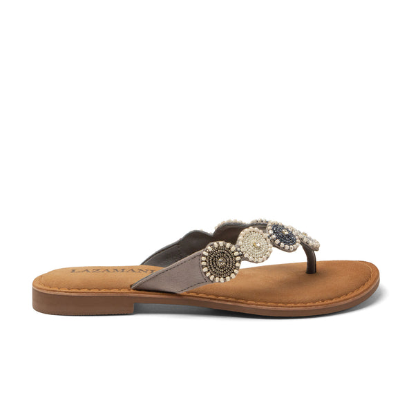 Loua Dames Teenslippers Suede Grey