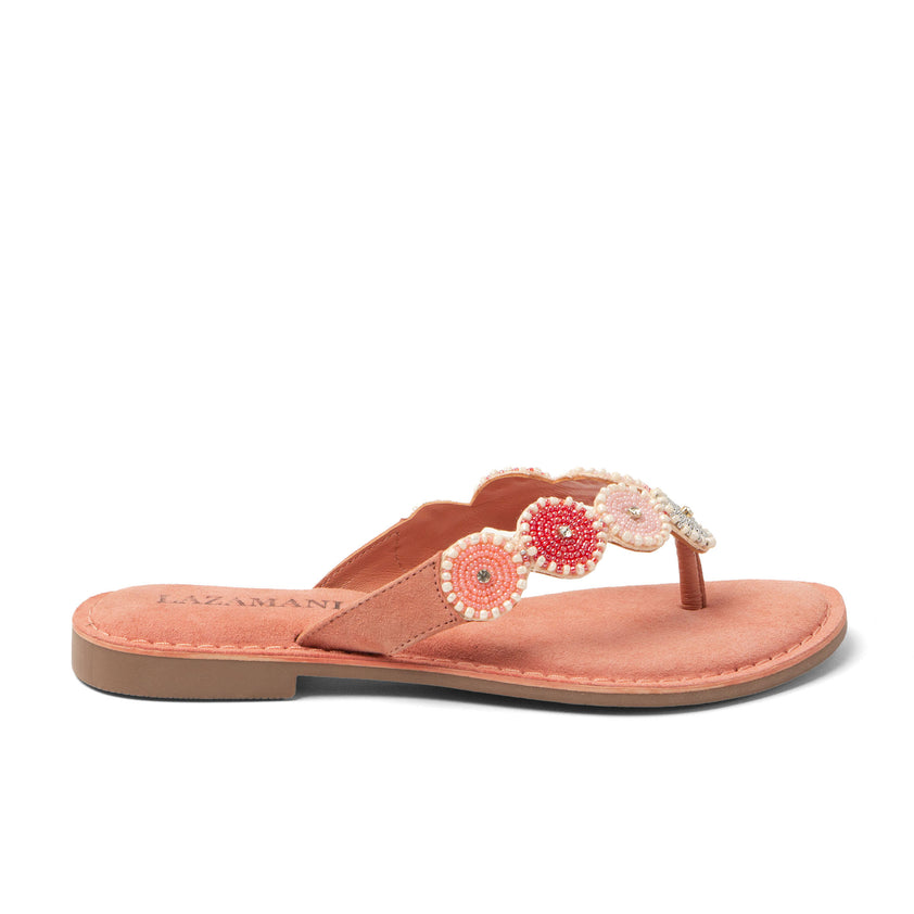 Loua Dames Teenslippers Suede Pink