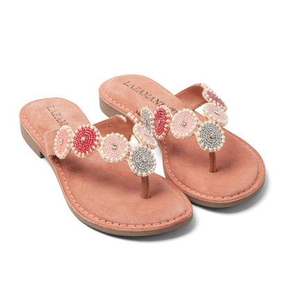 Loua Dames Teenslippers Suede Pink