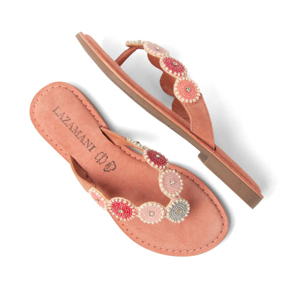 Loua Dames Teenslippers Suede Pink