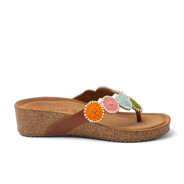 Mare Dames Teenslippers Leer Multi