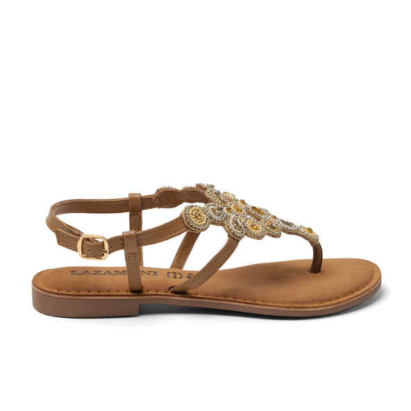 Dante Dames Sandalen Leer Beige