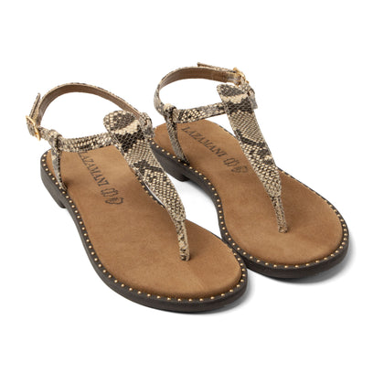 Ayla Dames Sandalen Leer Beige