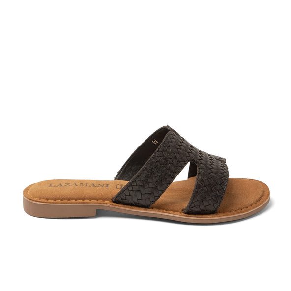 Puck Dames Slippers Leer Black