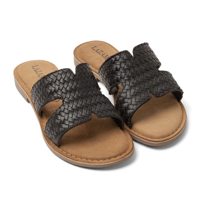 Puck Dames Slippers Leer Black
