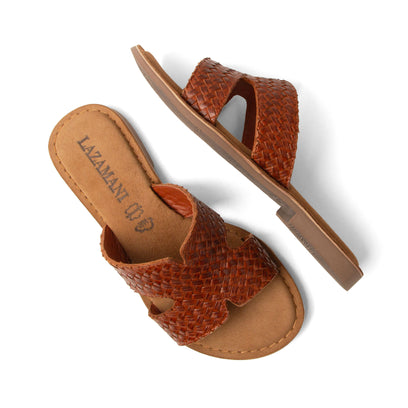 Puck Dames Slippers Leer Tan