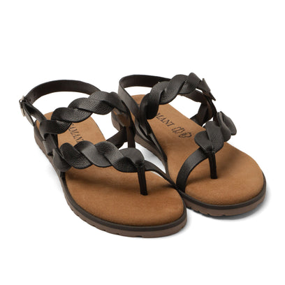 Jona Dames Sandalen Leer Black