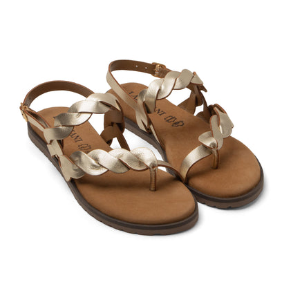 Jona Dames Sandalen Leer Gold