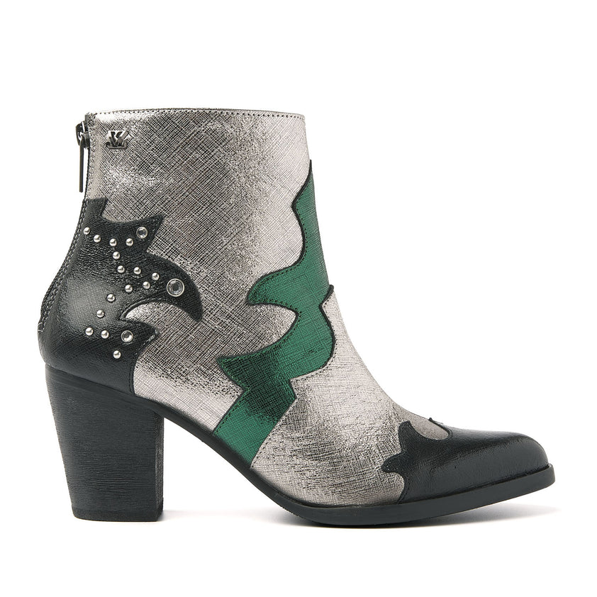 Dames Enkellaarsjes 85.609 Green-Multi