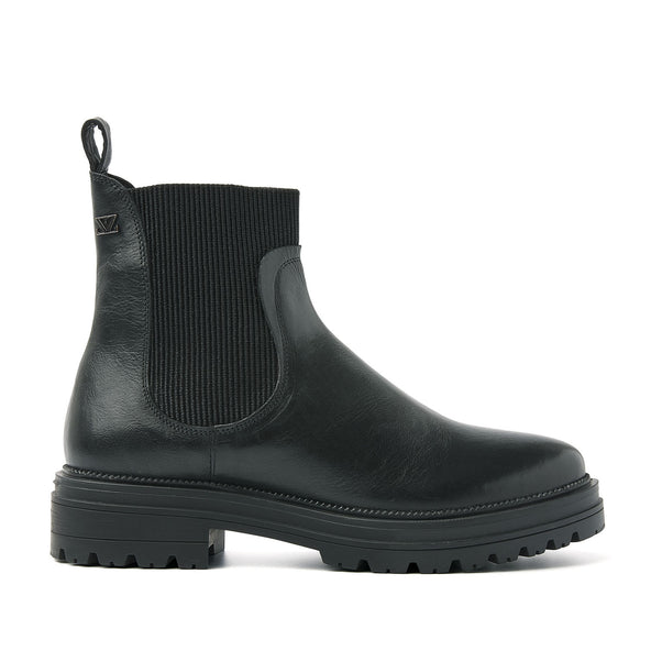 Beau Dames Chelsea Boots Leer Black