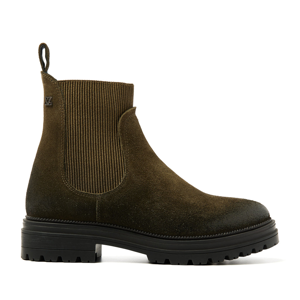 Beau Dames Chelsea Boots Suede Khaki