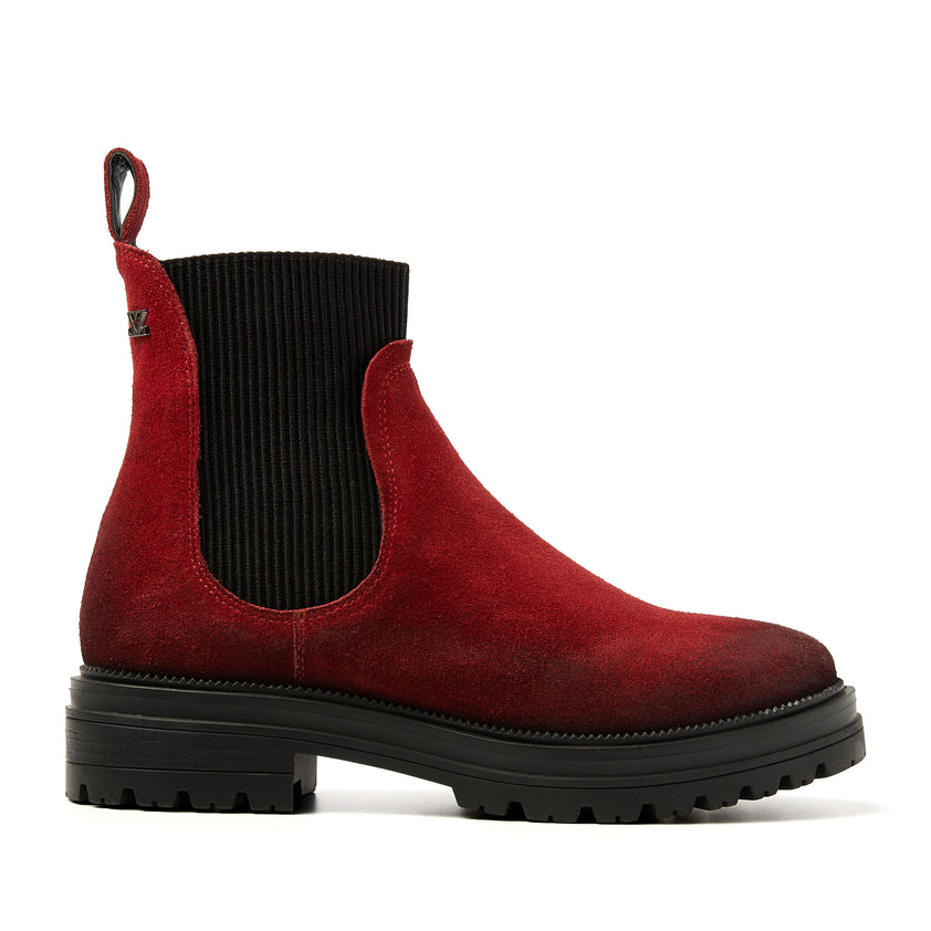 Beau Dames Chelsea Boots Suede Red