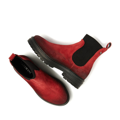 Beau Dames Chelsea Boots Suede Red