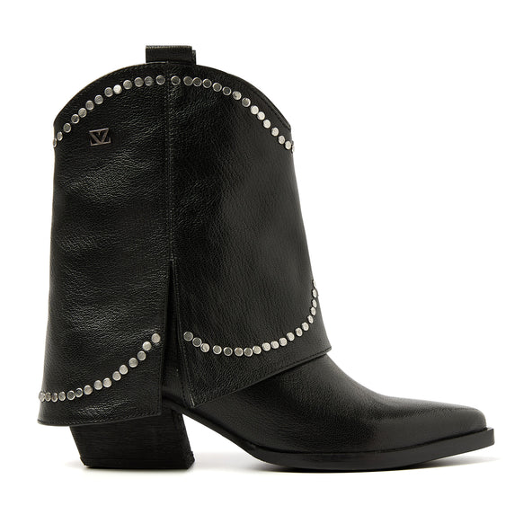 Isa Dames Sleeve Boots Leer Black