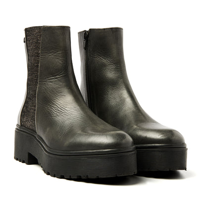 Olivie Dames Boots Leer Pewter