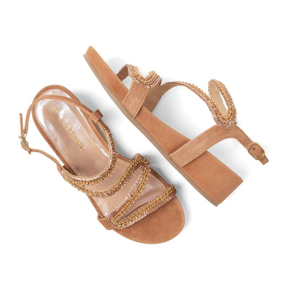 Aurelia Dames Sandalen Suede Cognac