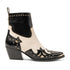 Kaia Dames Enkellaarsjes Leer Black/White