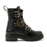 Abby Dames Biker Boots Leer Black
