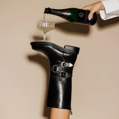 Clover Dames Laarzen Leer Black