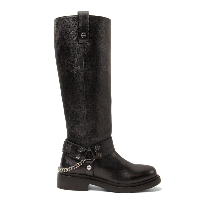 Leslie Dames Laarzen Leer Black