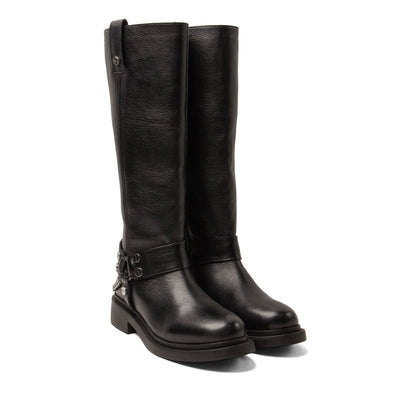 Leslie Dames Laarzen Leer Black