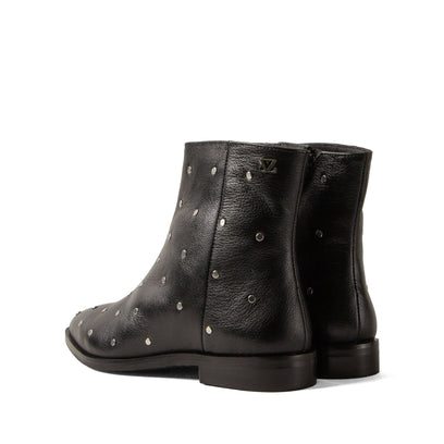 Dana Dames Enkellaarsjes Leer Black
