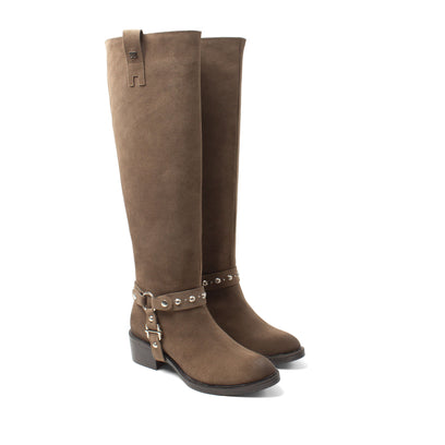 Fay Dames Laarzen Suede Taupe