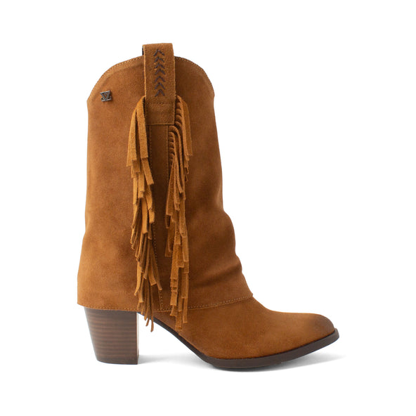Emi Dames Laarzen Suede Cognac