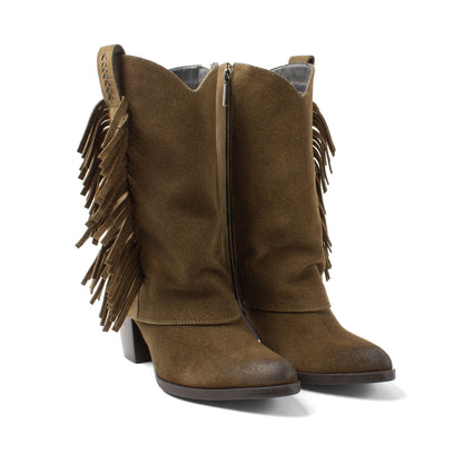 Emi Dames Laarzen Suede Khaki