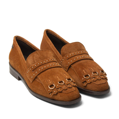 Suus Dames Loafers Suede Cognac