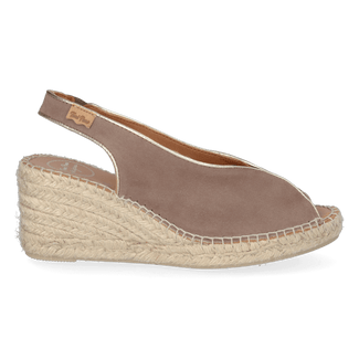 Leslie Dames Espadrilles Suede Taupe